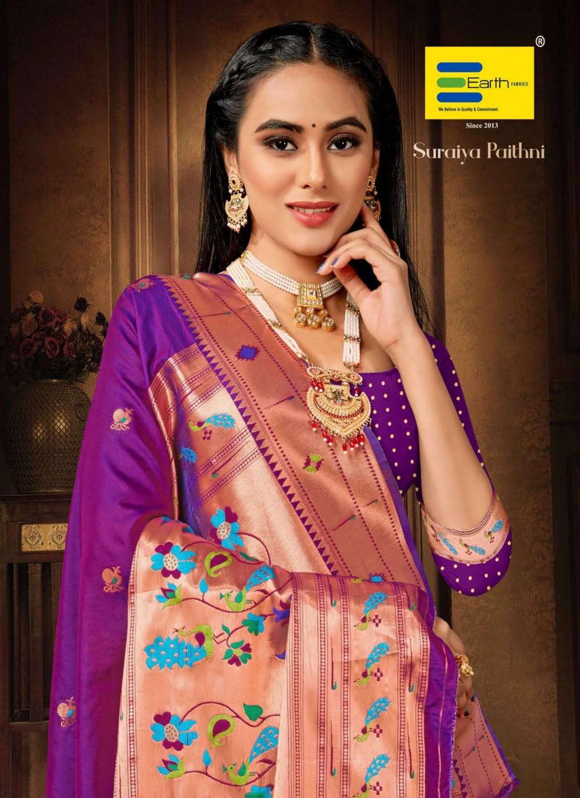 EARTH  FABRICS PRESENTS SURAIYA PAITHNI FANCY PAITHANI SILK SAREES CATALOG WHOLESALER AND EXPORTER IN SURAT