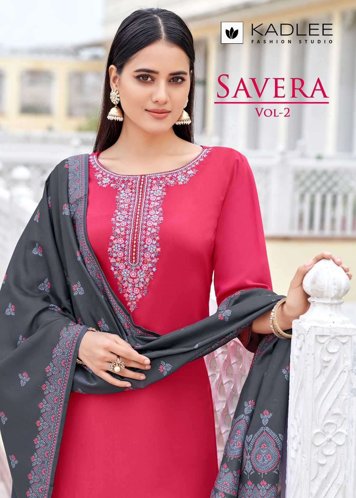 KADLEE PRESENTS SAVERA VOL-2 RAYON THREAD READYMADE PLAZZO STYLE 3PCS DRESS CATALOG WHOLESALER AND EXPORTER 