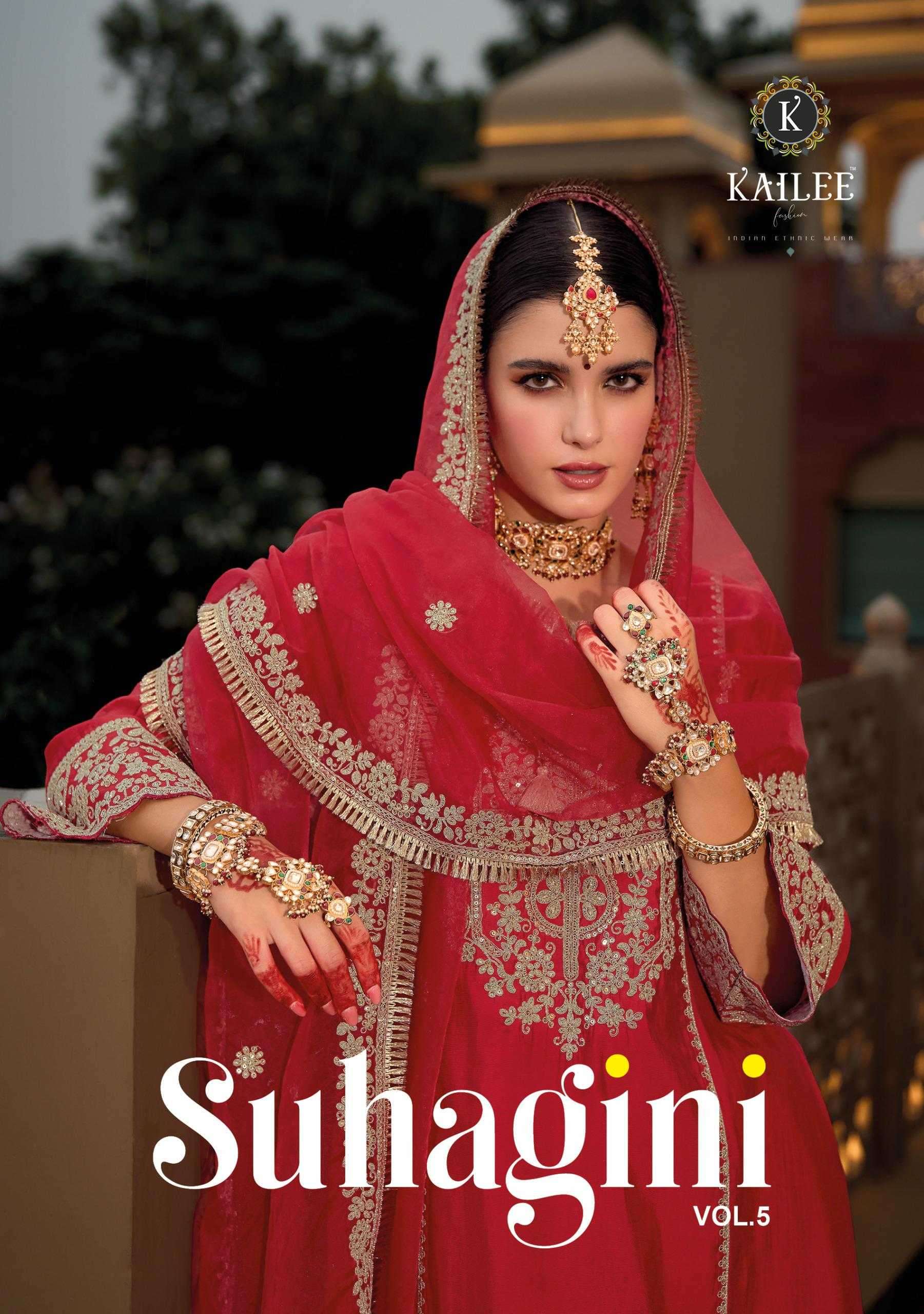 KAILEE FASHION PRESENT SUHAGINI VOL-5 VISCOSE SILK READYMADE PARTY WEAR 3PCS SUIT CATALOG WHOLOESALER AND EXPORTER 