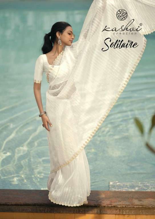 KASHVI CREATION PRESENTS SOLITAIRE VOL-1 ORGANZA SILK SAREE CATALOG WHOLESALER AND EXPORTER IN SURAT