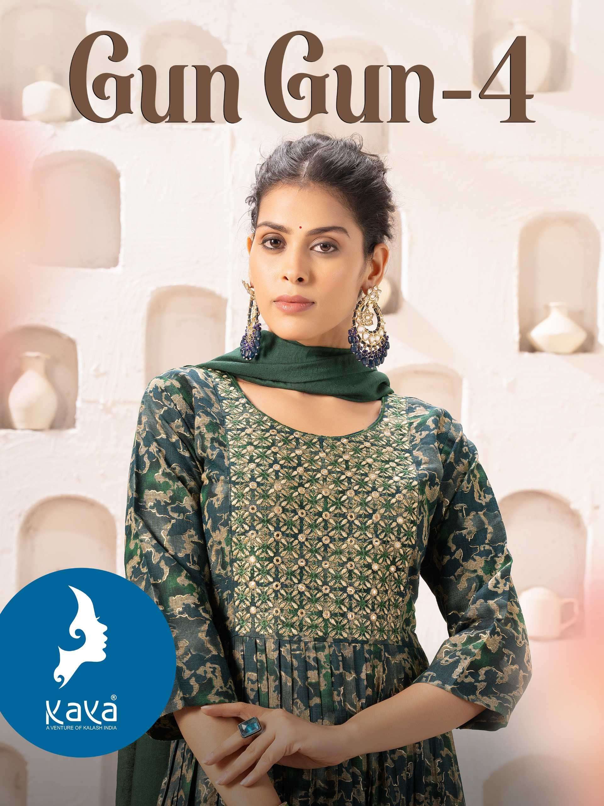 Kaya presents Gun Gun vol-4 nyra cut kurtis with pant and dupatta collection 