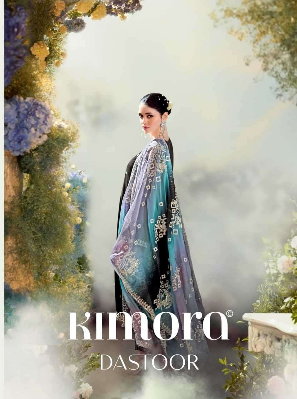 KIMORA PRESENTS DASTOOR VOL-50 2201-2206 MODAL SILK DESIGNER SUITS CATALOG WHOLESALER AND EXPORTER 