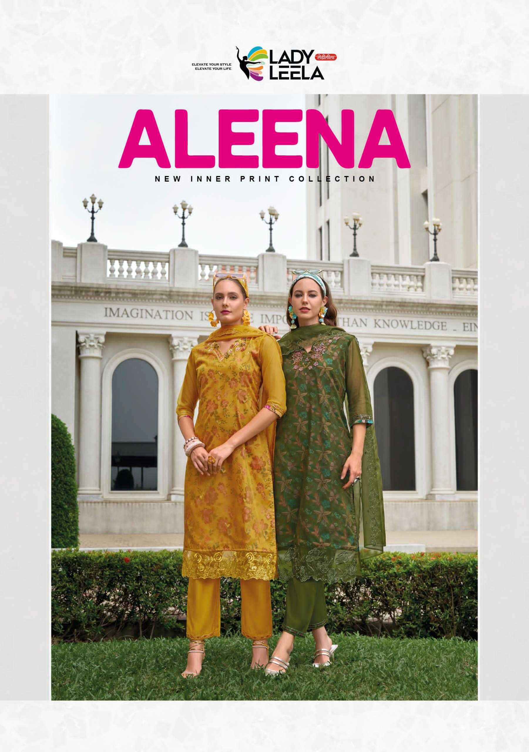 LADY LEELA PRESENTS ALEENA EMBRIODERY ORGANZA READYMADE 3PCS SALWAR SUITS CATALOG WHOLESALER  AND EXPORTER 