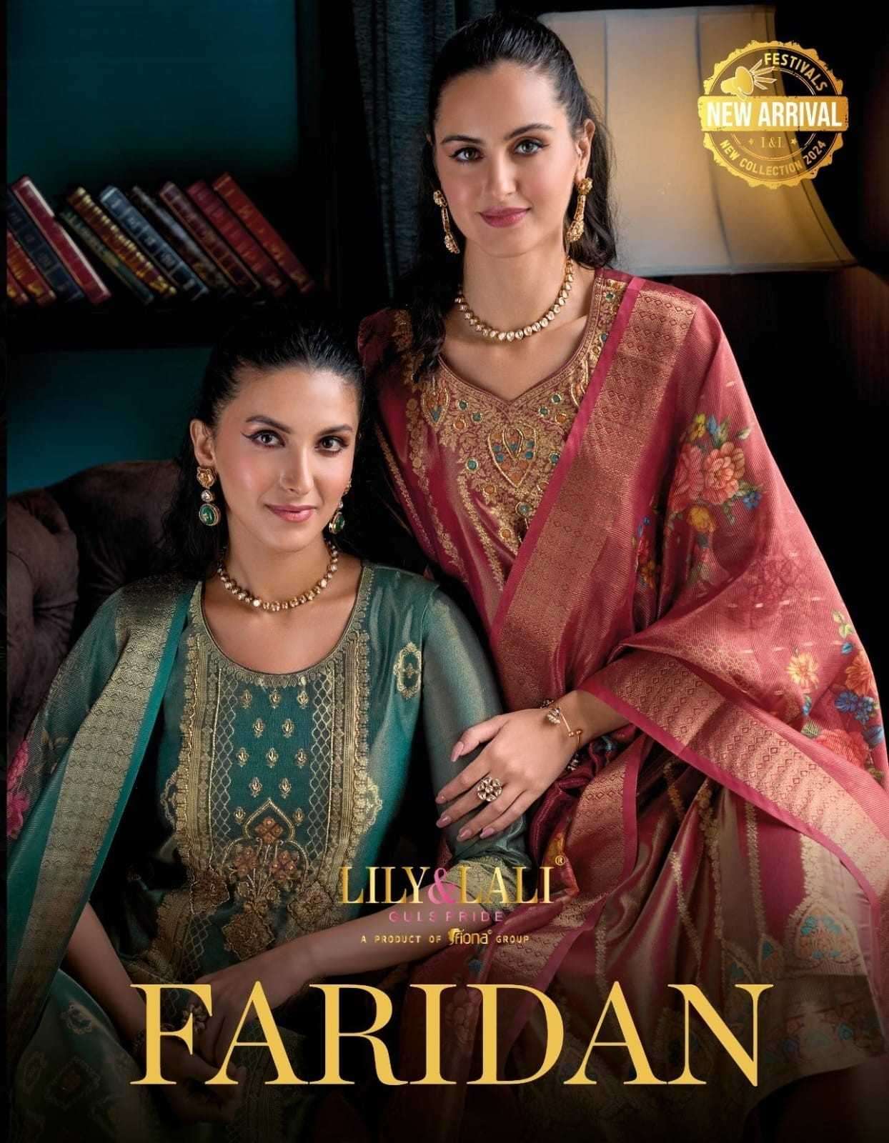 LILY & LALI PRESENTS FARIDAN BANARASI SIMAR JARI SILK READYMADE 3PCS KURTIS CATALOG WHOLESALER AND EXPORTER IN SURAT