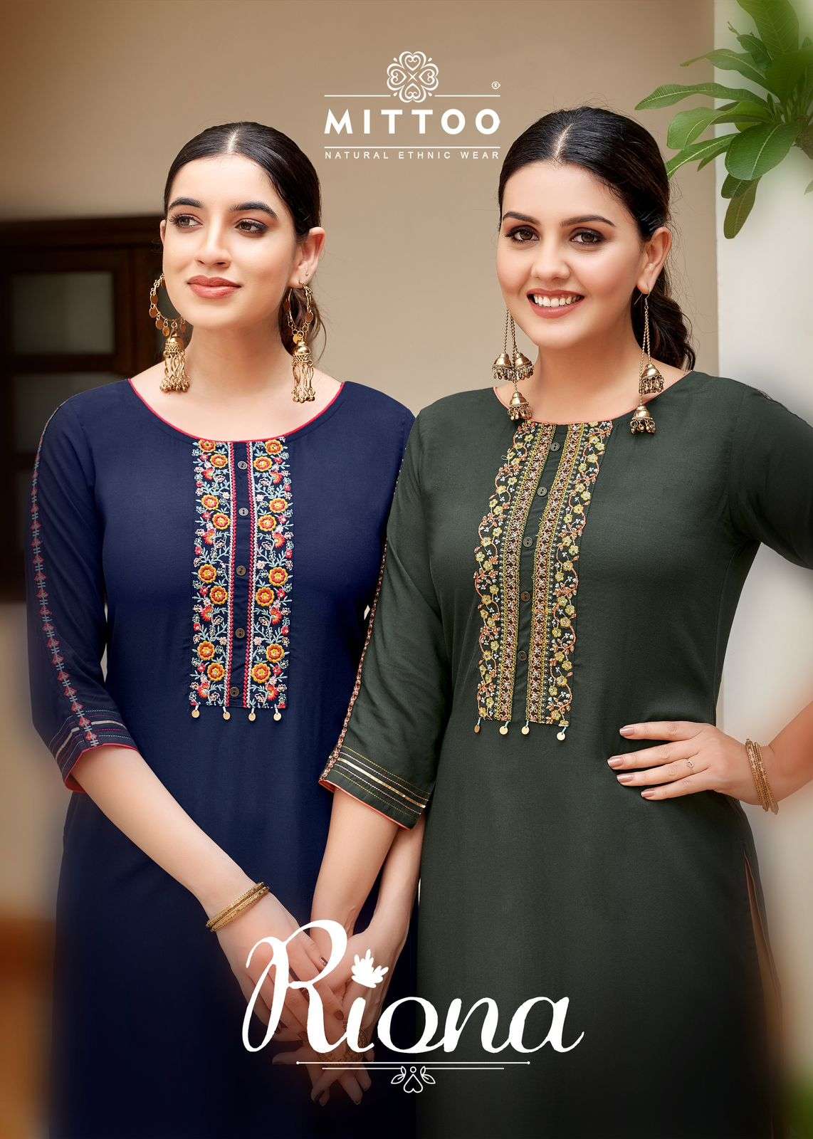 MITTOO PRESENTS RIONA FANCY HEAVY RAYON KURTIS CATALOG WHOLESALER AND EXPORTER IN SURAT