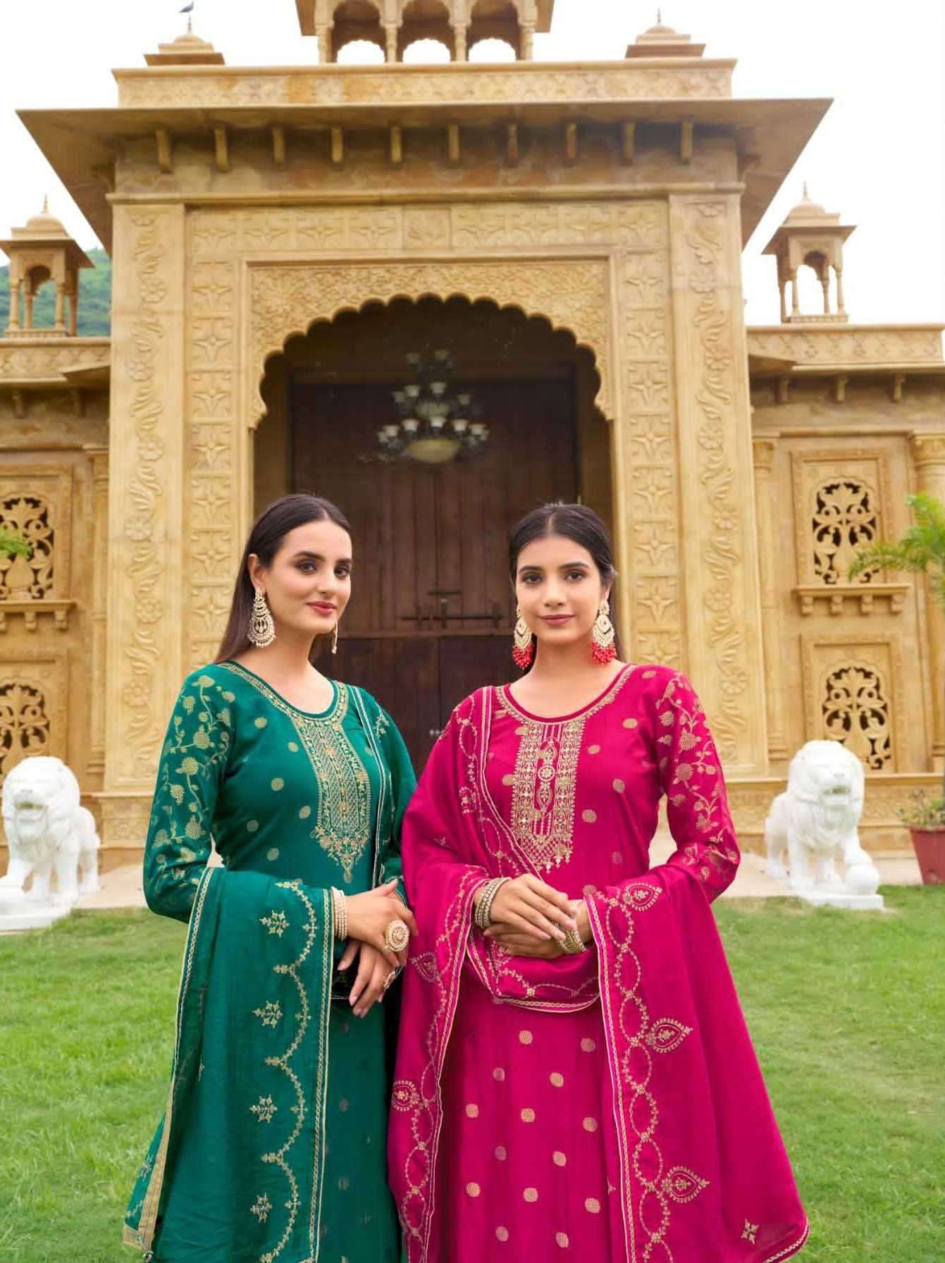 RANGOON PRESENTS TAPSEE MUSLIN JACQUARD READYMADE LADIES SALWAR SUITS CATALOG WHOLESALER AND EXPORTER IN SURAT