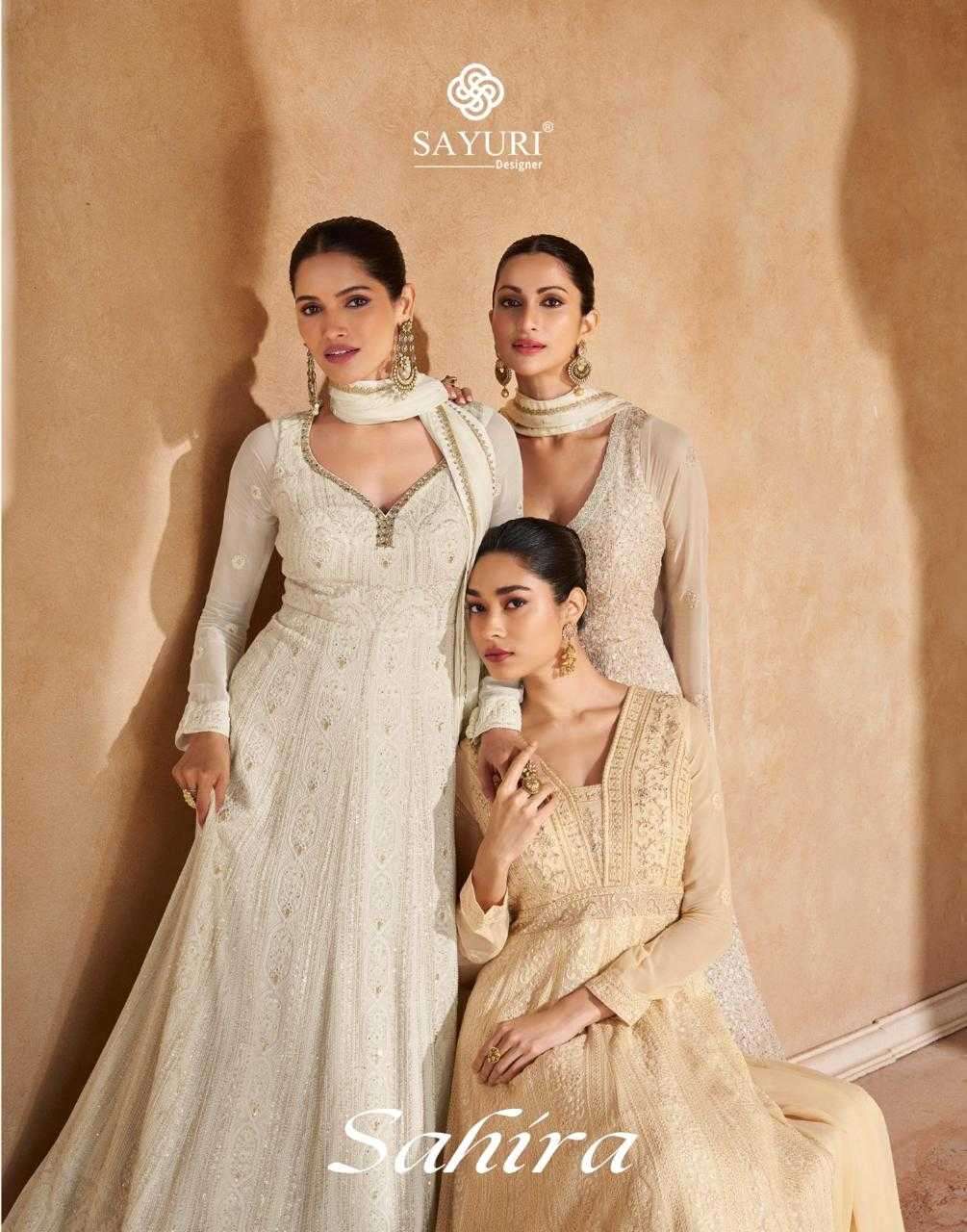 SAYURI DESIGNER PRESENTS SAHIRA GEORGETTE READYMADE EXCLUSIVE GOWN CATALOG WHOLESALER AND EXPORTER IN SURAT