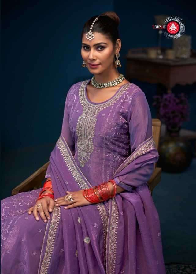 TRIPLE AAA PRESENTS ALBELI VISCOSE CRUNCH SILK CHURIDAR SUITS COLLECTION