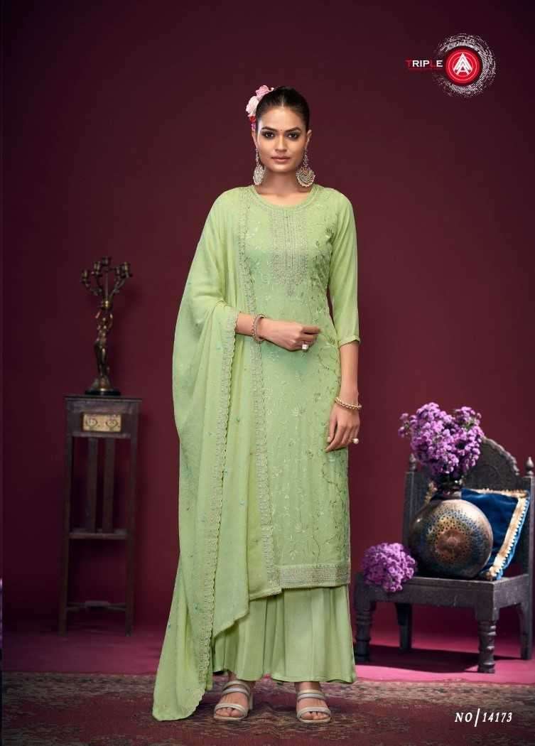 TRIPLE AAA PRESENTS STREE VISCOSE CHINON SILK SELF JACQUARD SUITS CATALOG WHOLESALER AND EXPORTER 