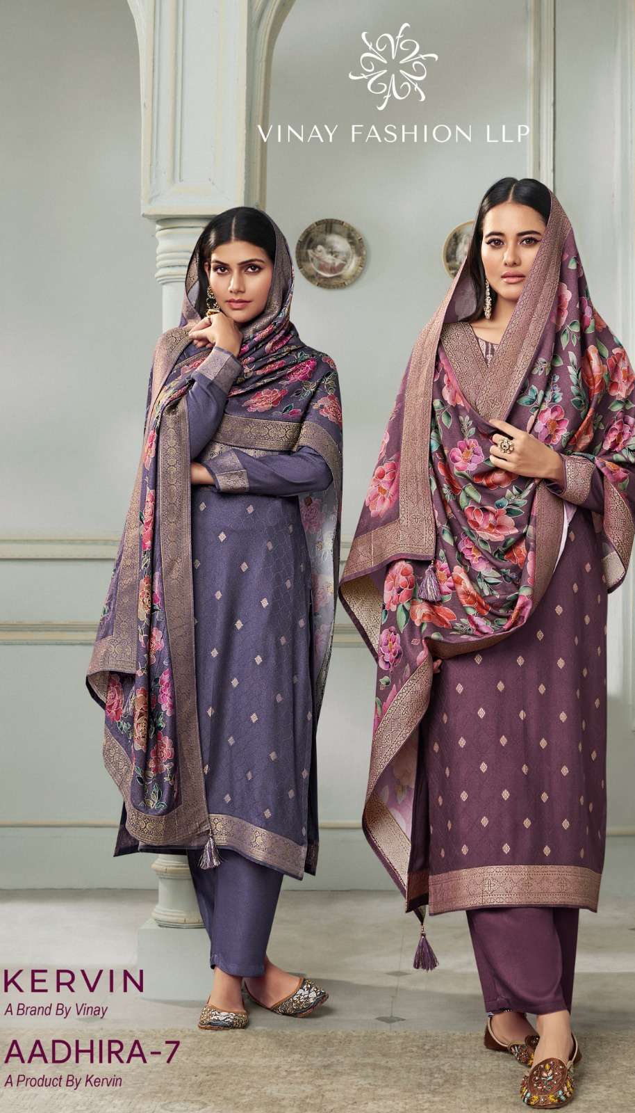 VINAY FASHION PRESENTS KARVIN AADHIRA VOL-7 DESIGNER VISCOSE PASHMINA 3PCS SALWAR SUITS CATALOG WHOLESALER AND EXPORTER IN SURAT