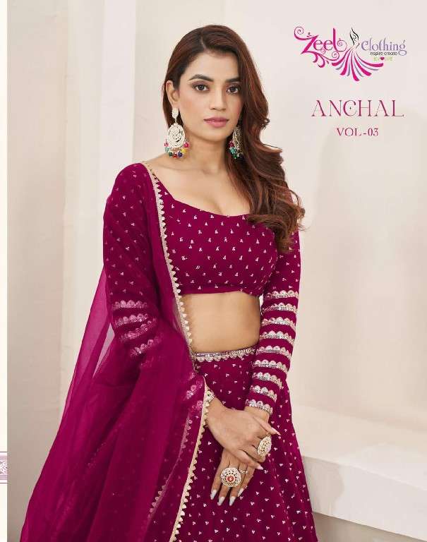 Zeel Clothing Presents Anchal Vol-3 Wholesale Designer Lehengas Choli Catalog Wholesaler And Exporter In Surat