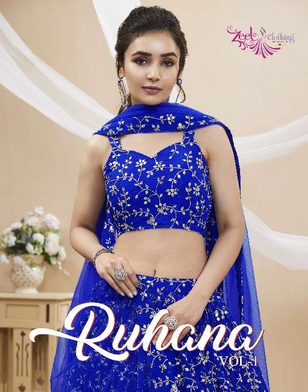 ZEEL PRESENTS RUHANA VOL-1 BEAUTIFUL OCCASION WEAR GEORGETTE DESIGNER UNSTITCH LEHENGA COLLECTION WHOLESALER AND EXPORTER 