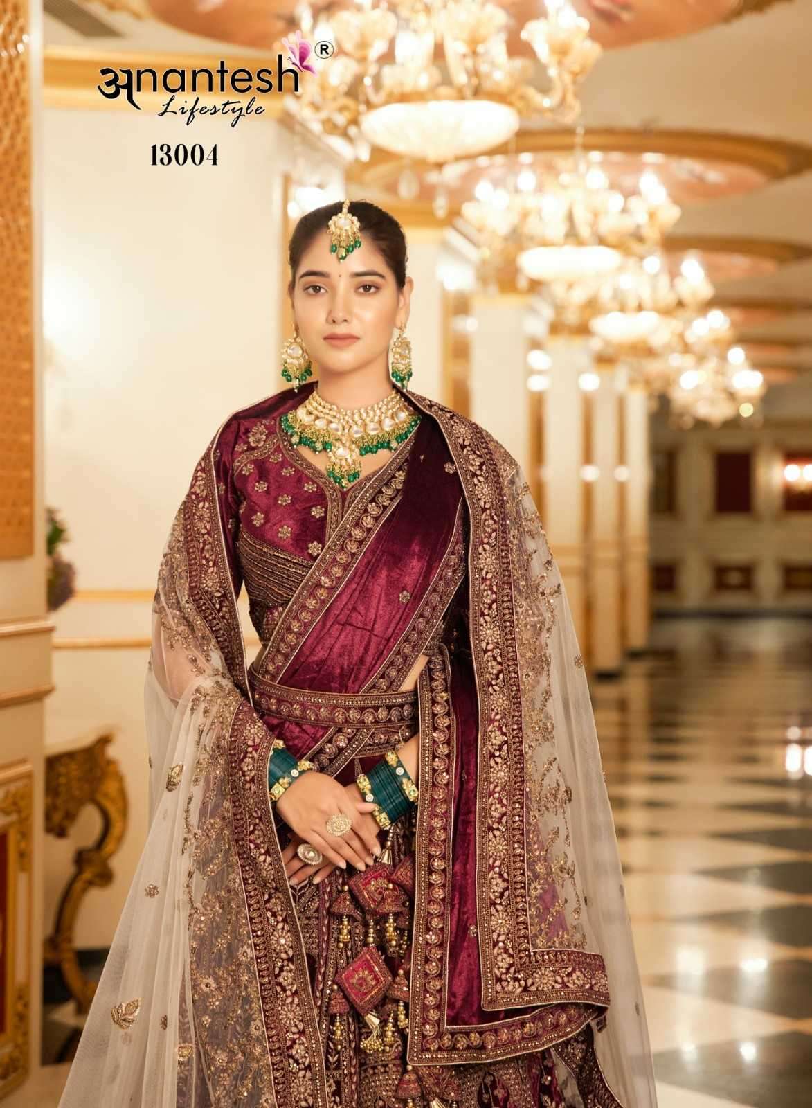 ANANTESH LIFESTYLE PRESENTS WEDDING BRIDE VOL-2 MIRROR WORK READYMADE VELVET CHANIYA CHOLI CATALOG WHOLESALER 