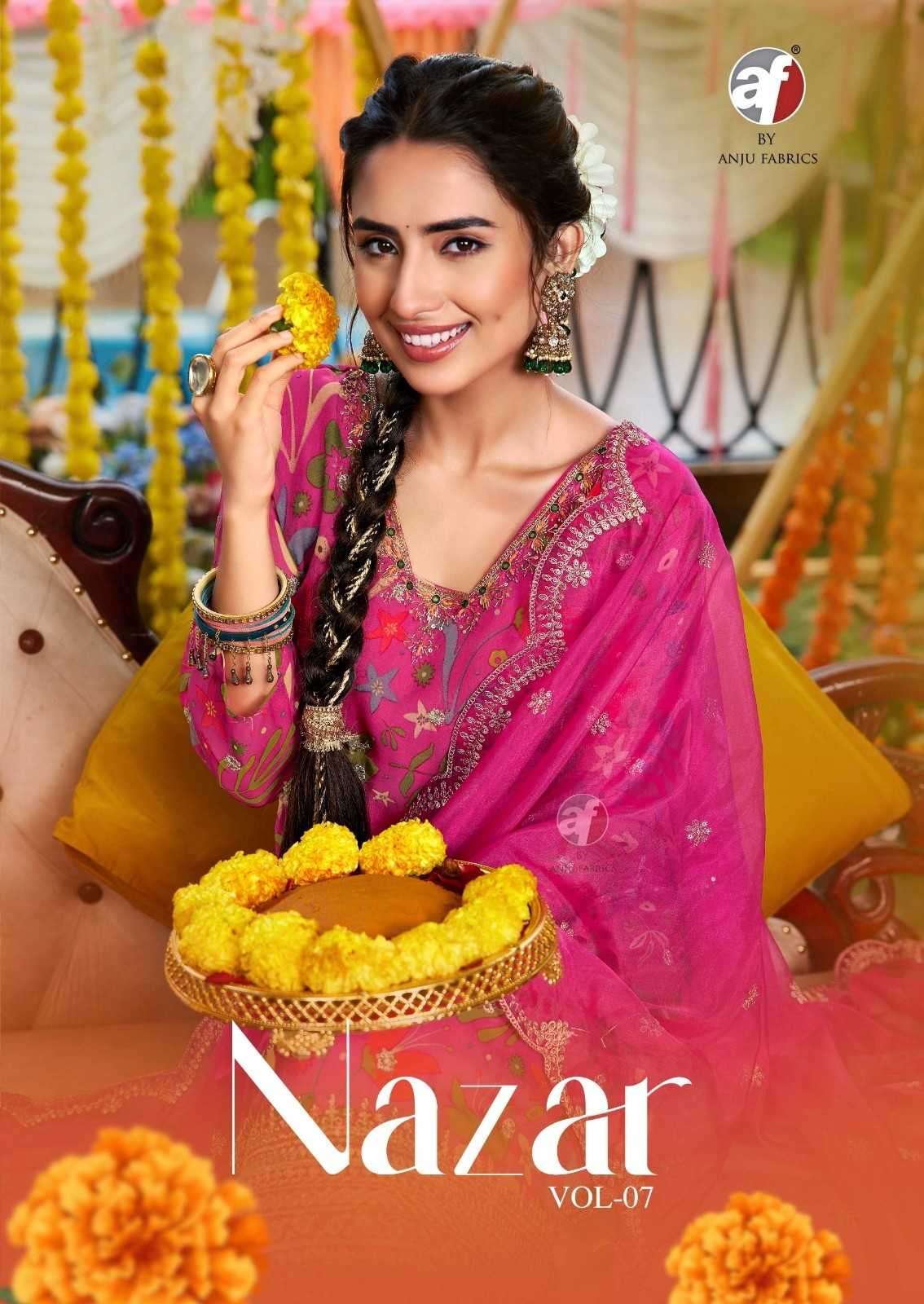 ANJU FAB PRESENTS NAZAR VOL-7 ORGANZA DESIGNER PREMIUM FULL STITCH LADIES SUIT