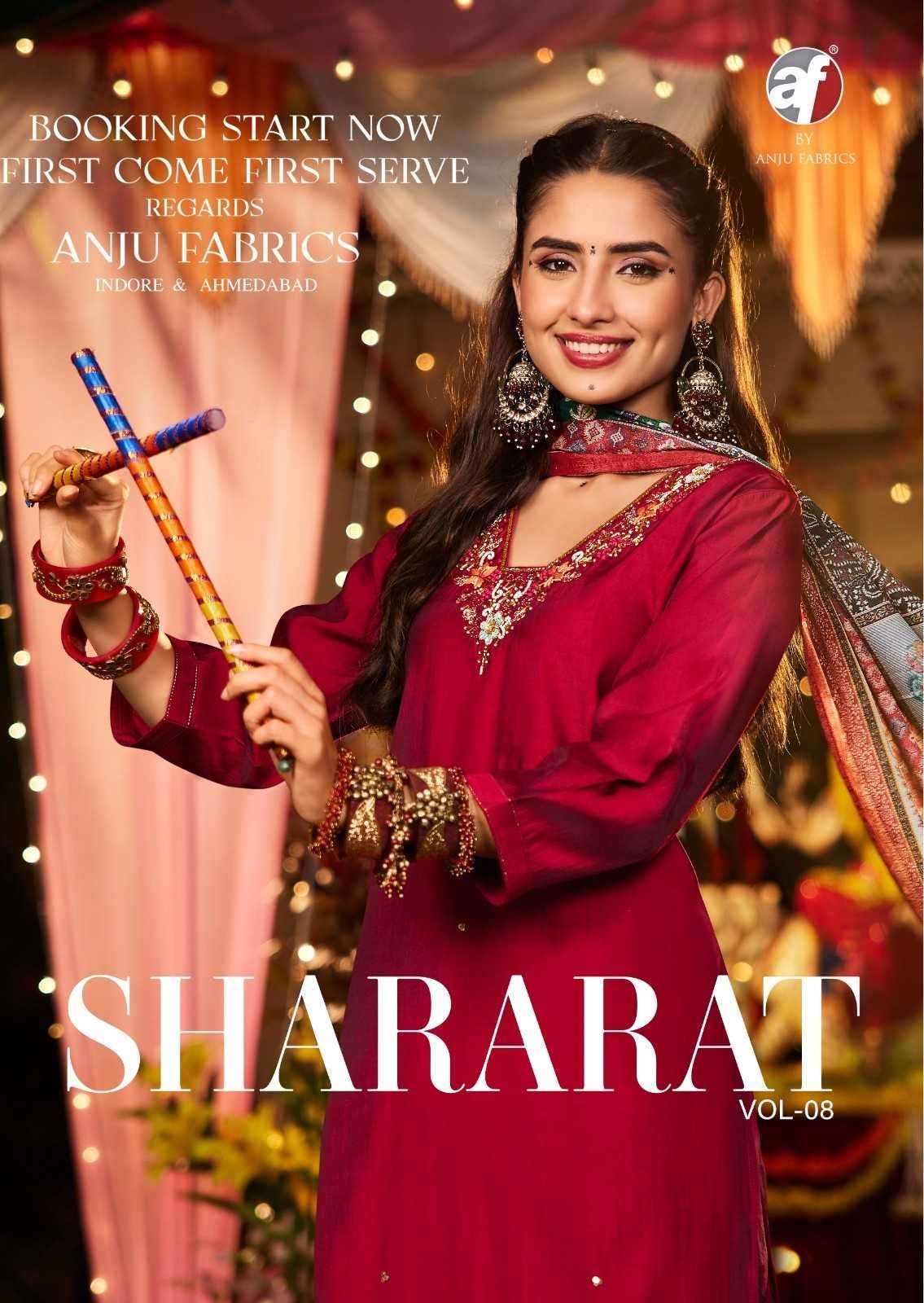 ANJU FAB PRESENTS SHARARAT VOL-8 MODAL SILK READYMADE HANDWORK BIG SIZE PARTY WEAR SUIT