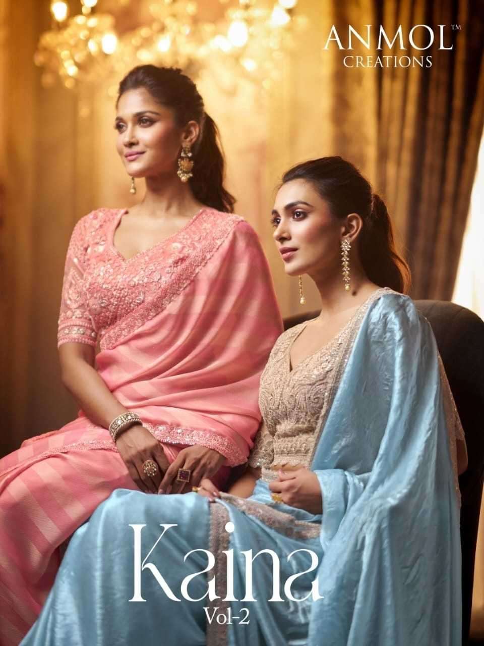 ANMOL CREATION PRESENTS KAINA VOL-2 2101-2116 FANCY PARTY WEAR SAREE FOR WOMEN CATALOG WHOLESALER AND EXPORTER 