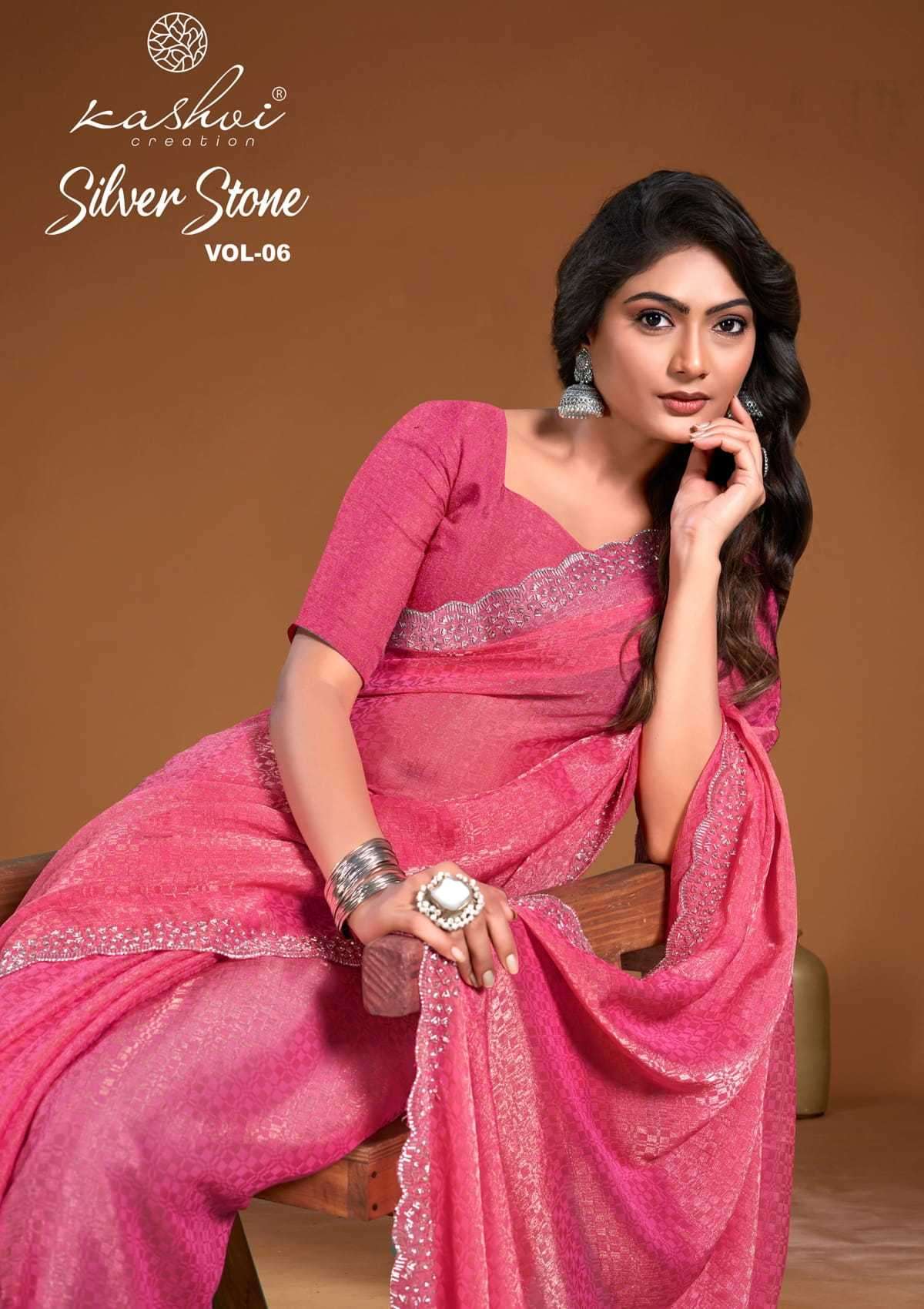 KASHVI CREATION PRESENTS SILVER STONE VOL-6 MALAI SILK REGULAR WEAR SAREE EXPORTS