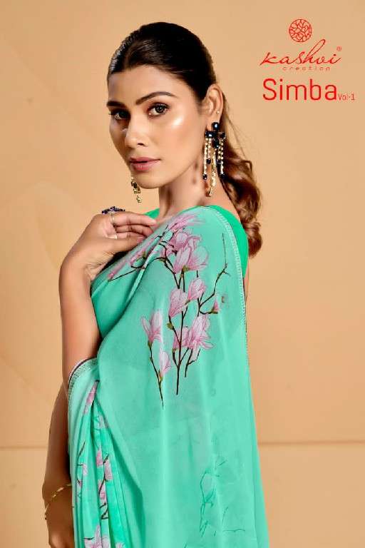 kashvi creation Presents simba vol-1 brasso pretty look saree supplier catalog wholesaler 