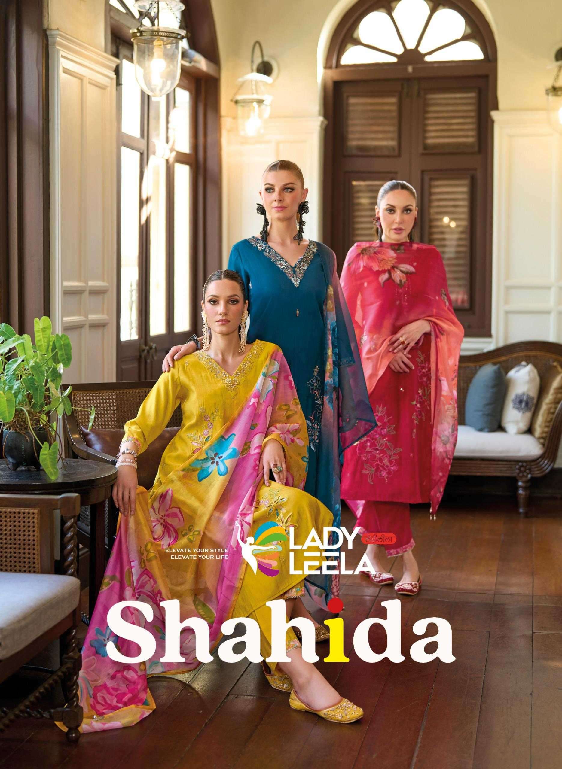 LADY LEELA PRESENTS SHAHIDA DESIGNER VISCOSE SILK READYMADE LADIES SALWAR SUITS CATALOG WHOLESALER 