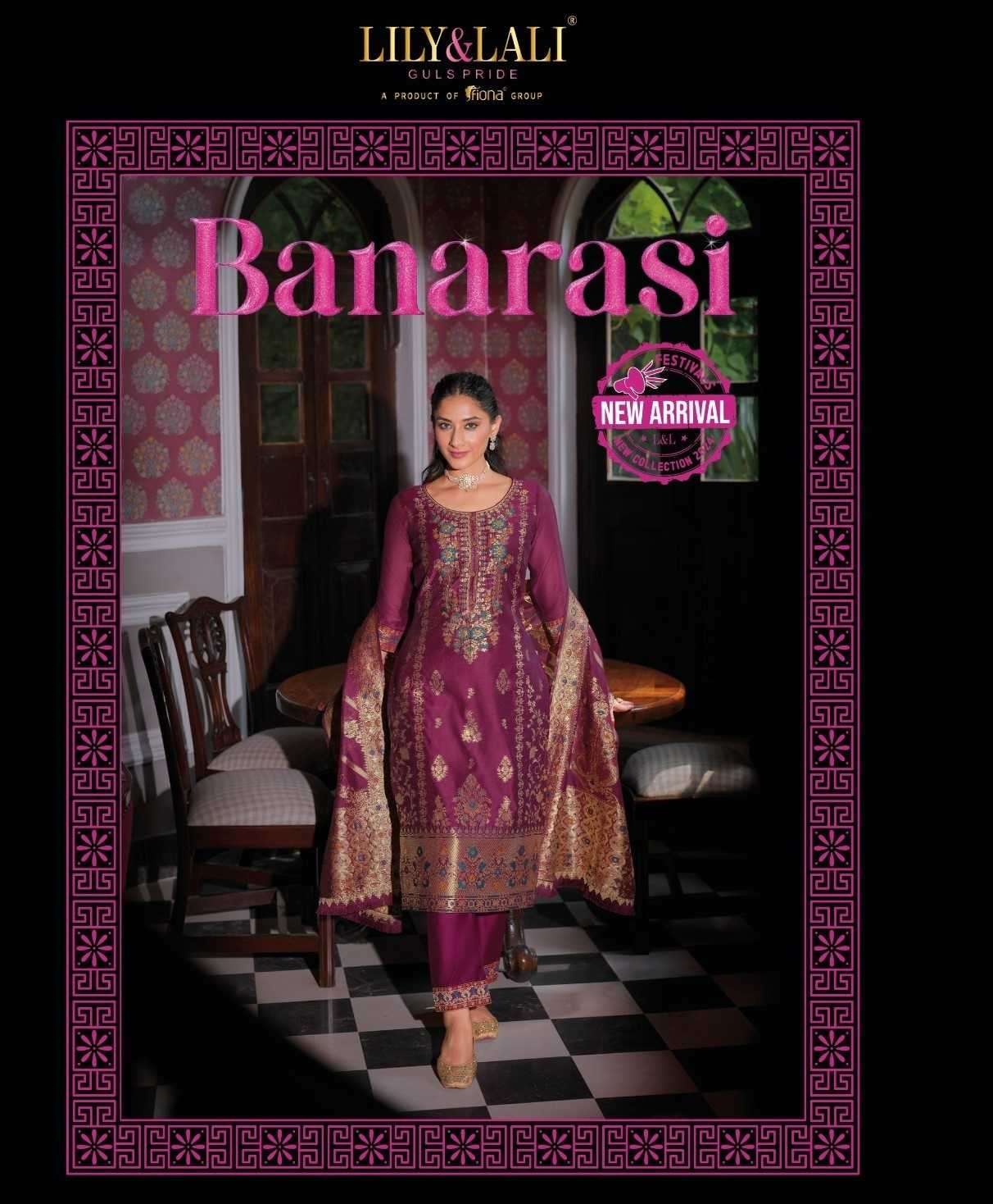 LILY & LALI PRESENTS BANARASI VOL-1 BANARASI JACQUARD SILK FULL STITCH FESTIVE 3PCS DRESS