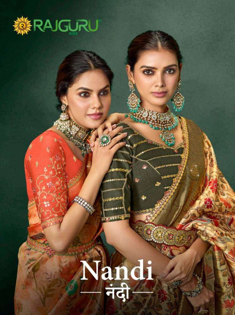 RAJGURU PRESENTS NANDI DESIGNER FANCY SAREES CATALOG WHOLESALER AND EXPORTER IN SURAT CATALOG WHOLESALER AND EXPORTER IN SURAT 