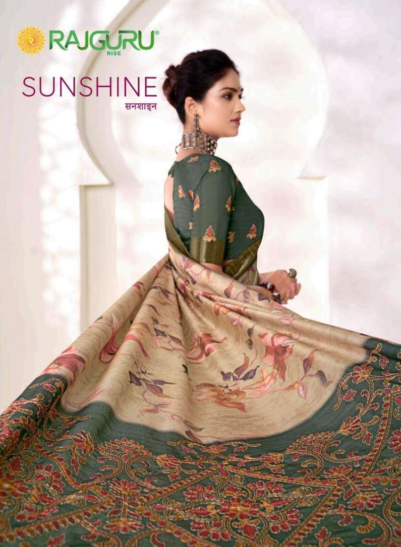 RAJGURU PRESENTS SUNSHINE DESIGNER FANCY SAREES CATALOG WHOLESALER AND EXPORTER IN SURAT