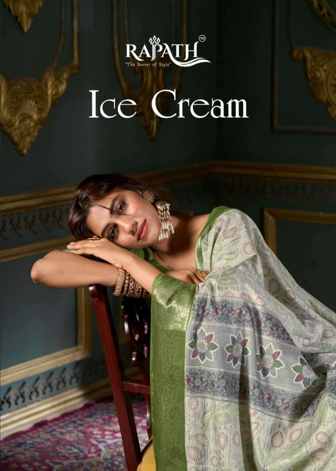 RAJPATH PRESENTS ICE CREAM 570001-570006 POPULAR DESIGN SILK SAREE CATALOG WHOLESALER AND EXPORTER 