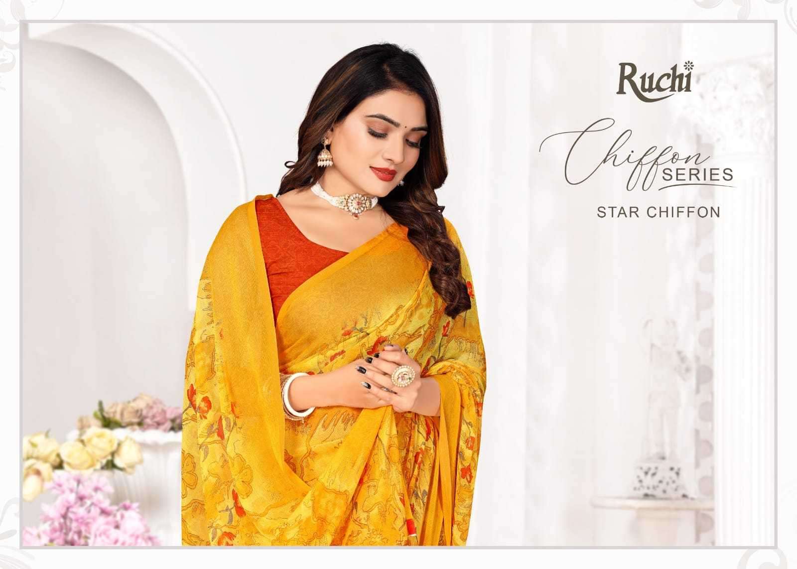 RUCHI PRESENTS STAR CHIFFON VOL-177 UNIQUE COLOUR PRINT CHIFFON SAREE COLLECTION