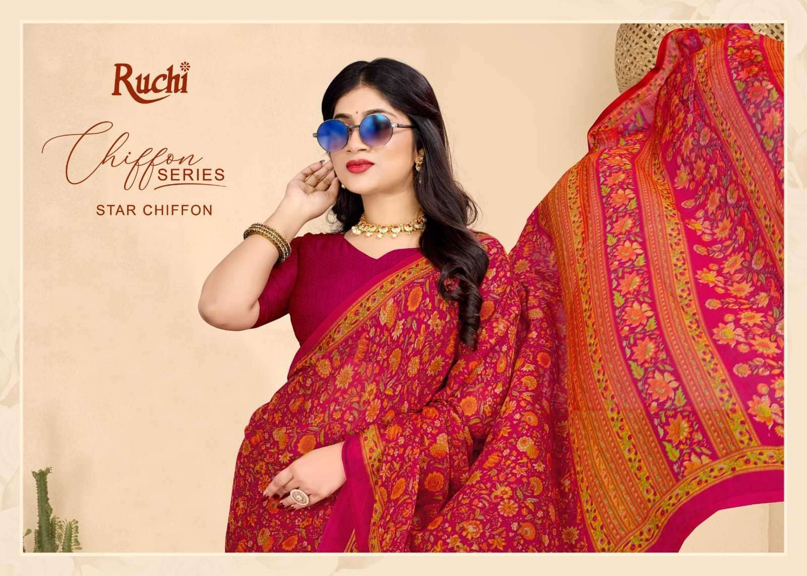 RUCHI PRESENTS STAR CHIFFON VOL-179 DAILY WEAR FANCY CHIFFON SAREE WHOLESALER 