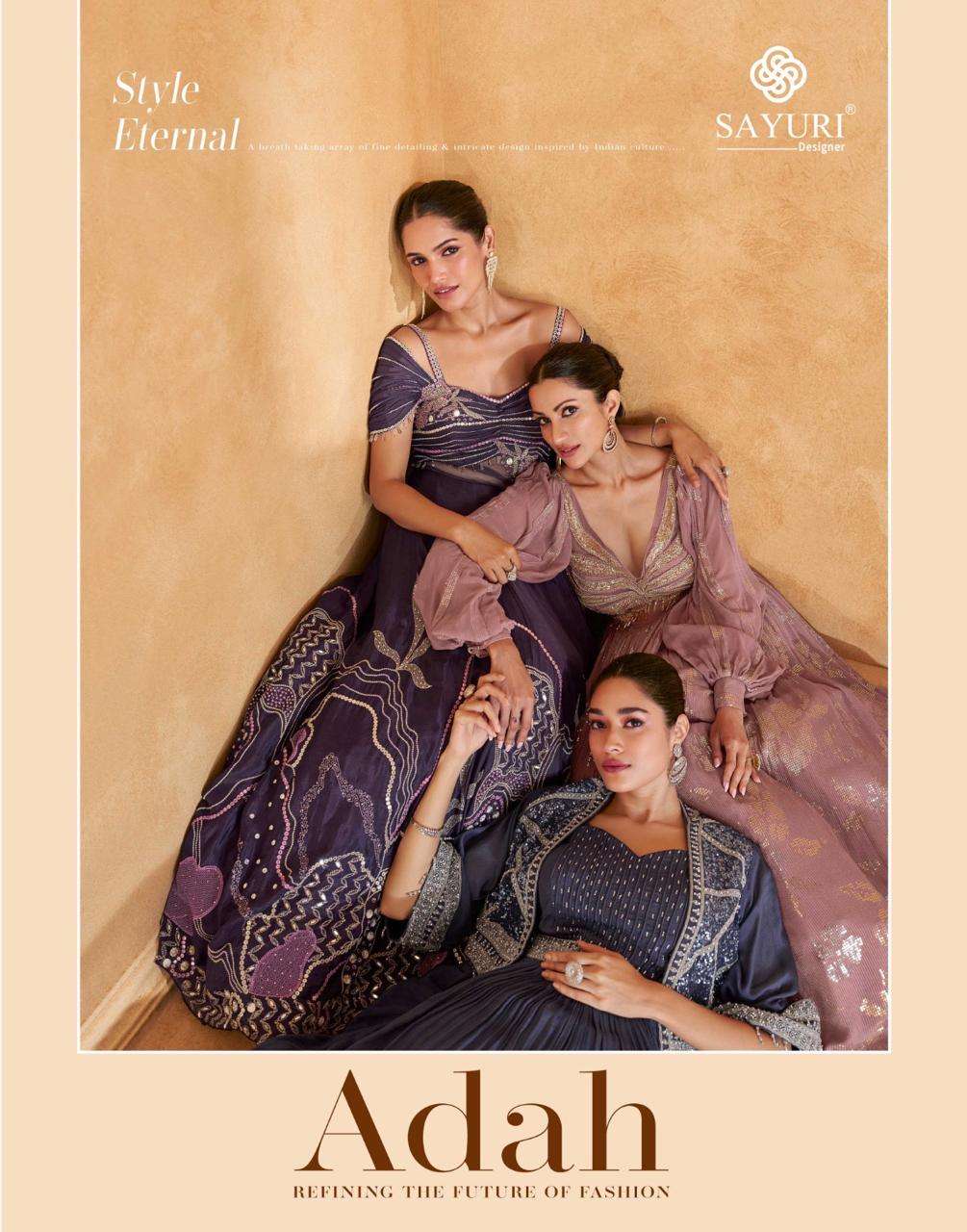 SAYURI DESIGNER PRESENT ADAH FUNCTION WEAR READYMADE DIFFERENT STYLE CATALOG WHOLESALER AND EXPORTER IN SURAT 