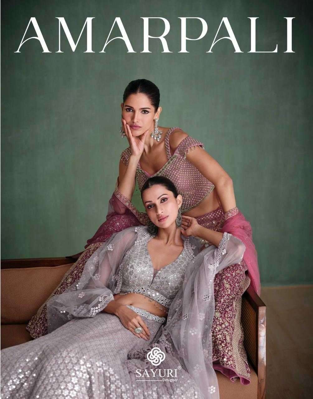 SAYURI DESIGNER PRESENTS AMARPALI EXCLUSIVE DESIGN GEORGETTE FULL STITCH LEHNGHA CHOLI CATALOG WHOLESALER AND EXPORTER 