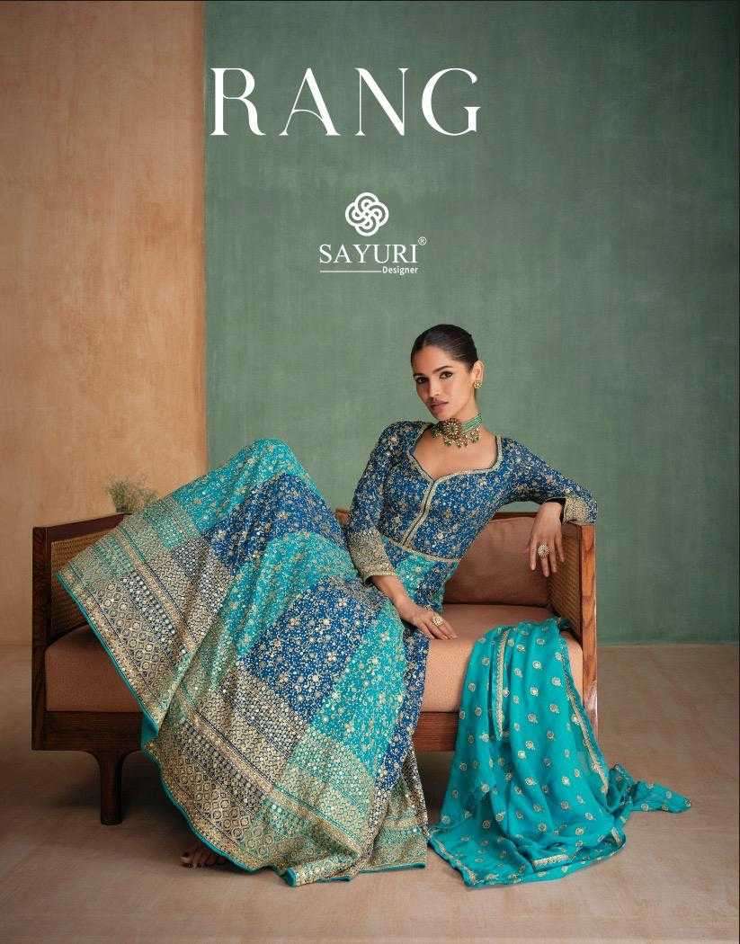 SAYURI DESIGNER PRESENTS RANG READYMADE EXCLUSIVE GEORGETTE INDO WESTERN GOWN