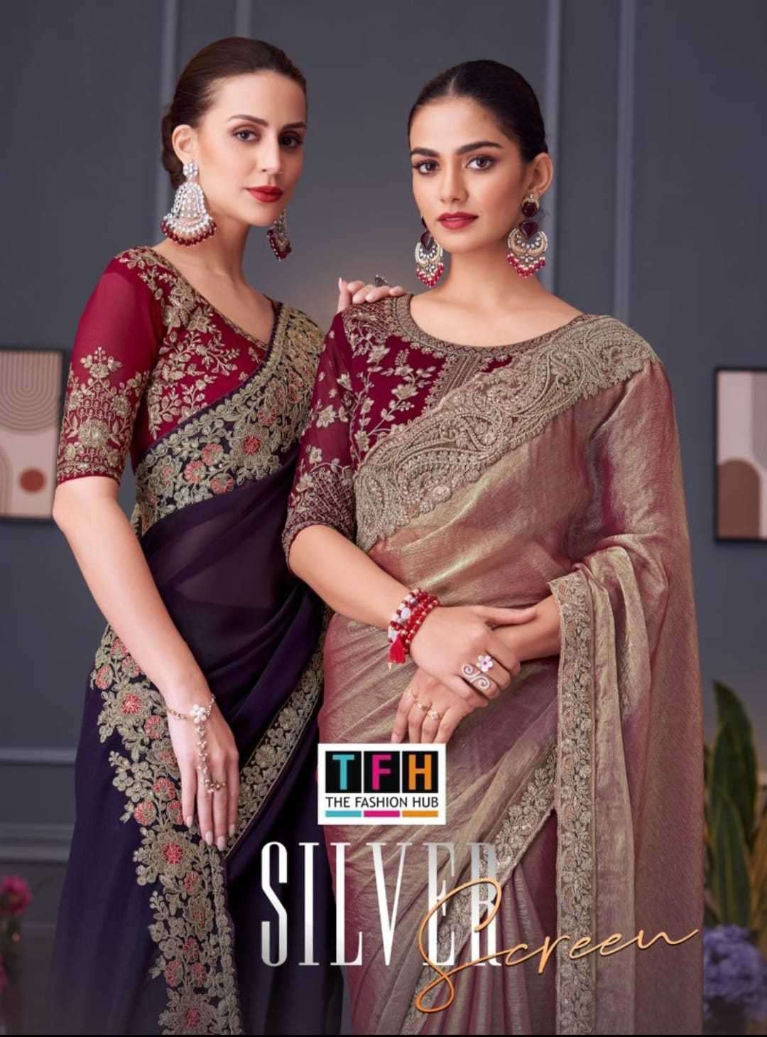 TFH PRESENTS SILVER SCREEN VOL-20 30001-30018 OCCASION WEAR FANCY SAREES CATALOG WHOLESALER AND EXPORTS 