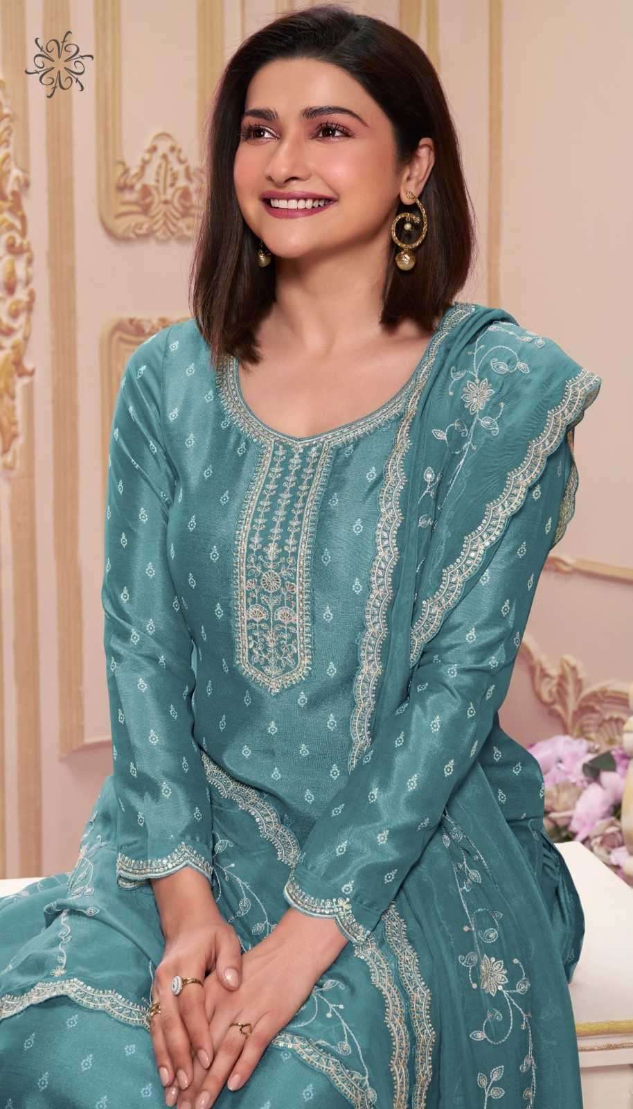 VINAY PRESENTS KULEESH PURVA HITLIST BEAUTIFUL PRINT THREAD EMBROIDERY GEORGETTE SUITS CATALOG WHOLESALER AND EXPORTER 
