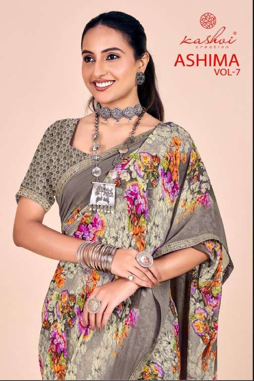 KASHVI CREATION PRESENTS ASHIMA VOL-7 WEIGHTLESS BEAUTIFUL SAREE FOR WOMEN CATALOG WHOLESALER AND EXPORTER 