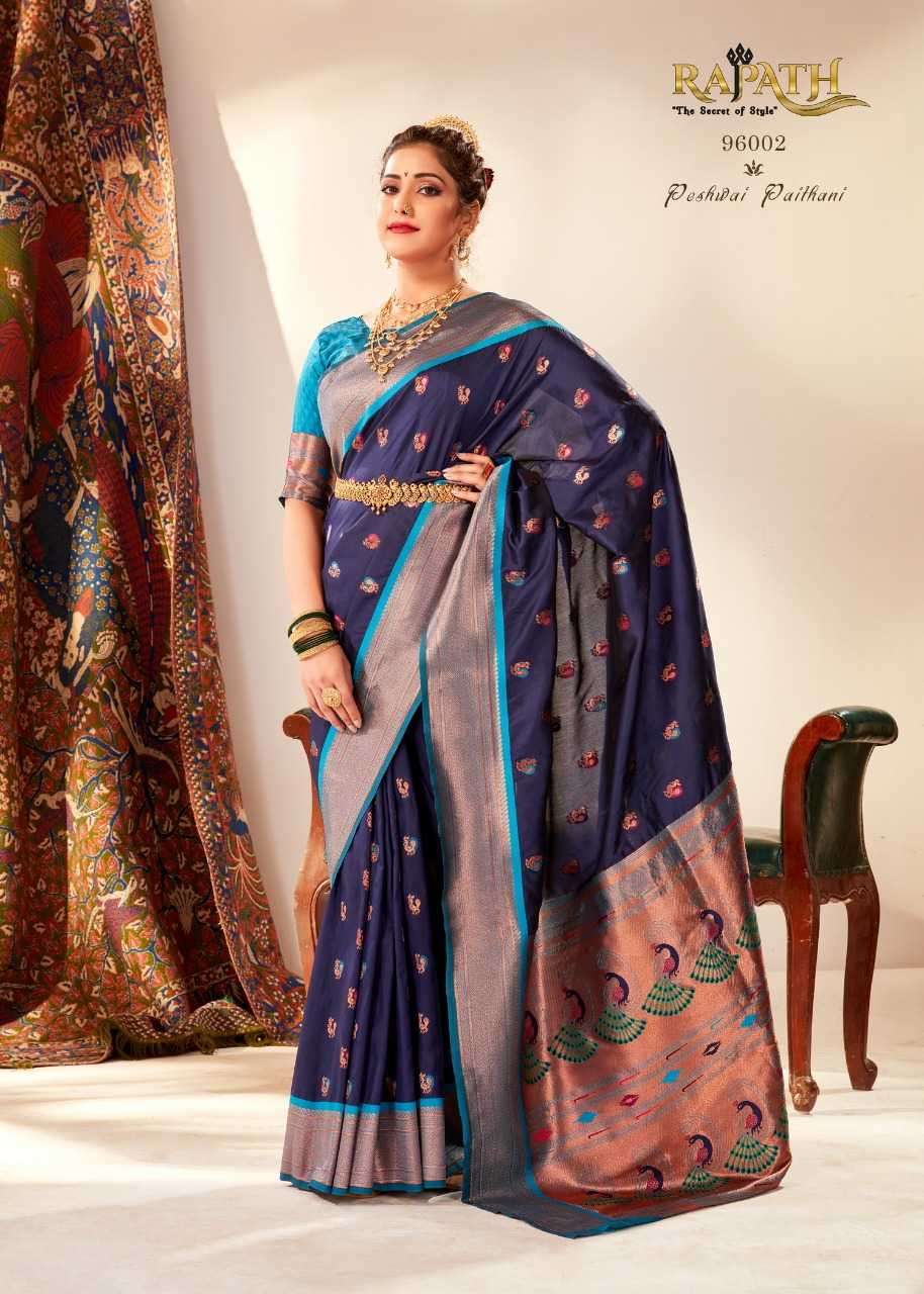 RAJPATH PRESENTS MIHIRA SILK BANARASI PAITHANI SILK ATTRACTIVE SAREES CATALOG WHOLESALER AND EXPORTER 