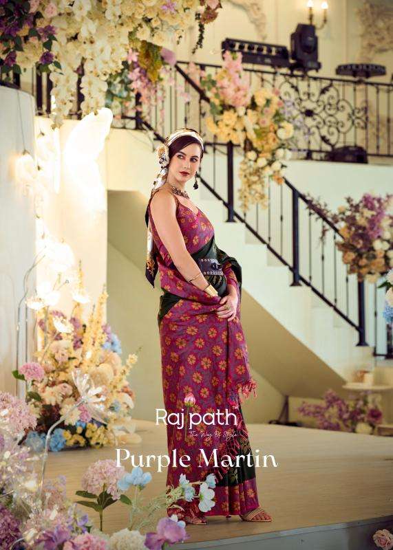 RAJPATH PRESENTS PURPLE MARTIN BY 770001-770008 HIT DESIGN SAREE WITH BLOUSE CATALOG WHOLESALER 