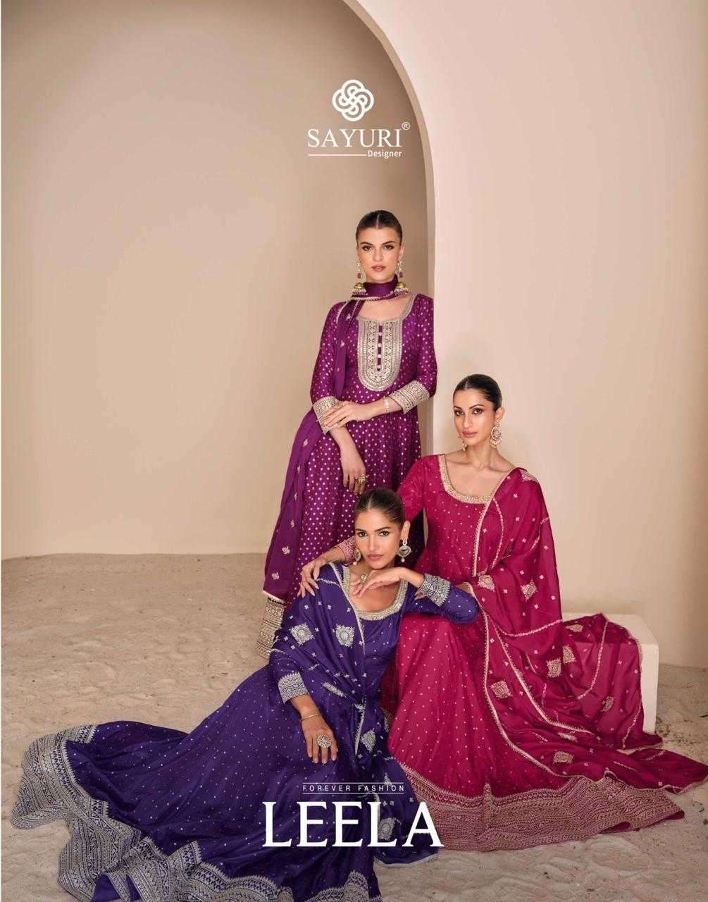 SAYURI DESIGNER PRESENTS LEELA VISCOSE JACQUARD SILK READYMADE PARTY WEAR GOWN SET CATALOG WHOLESALER AND EXPORTER 