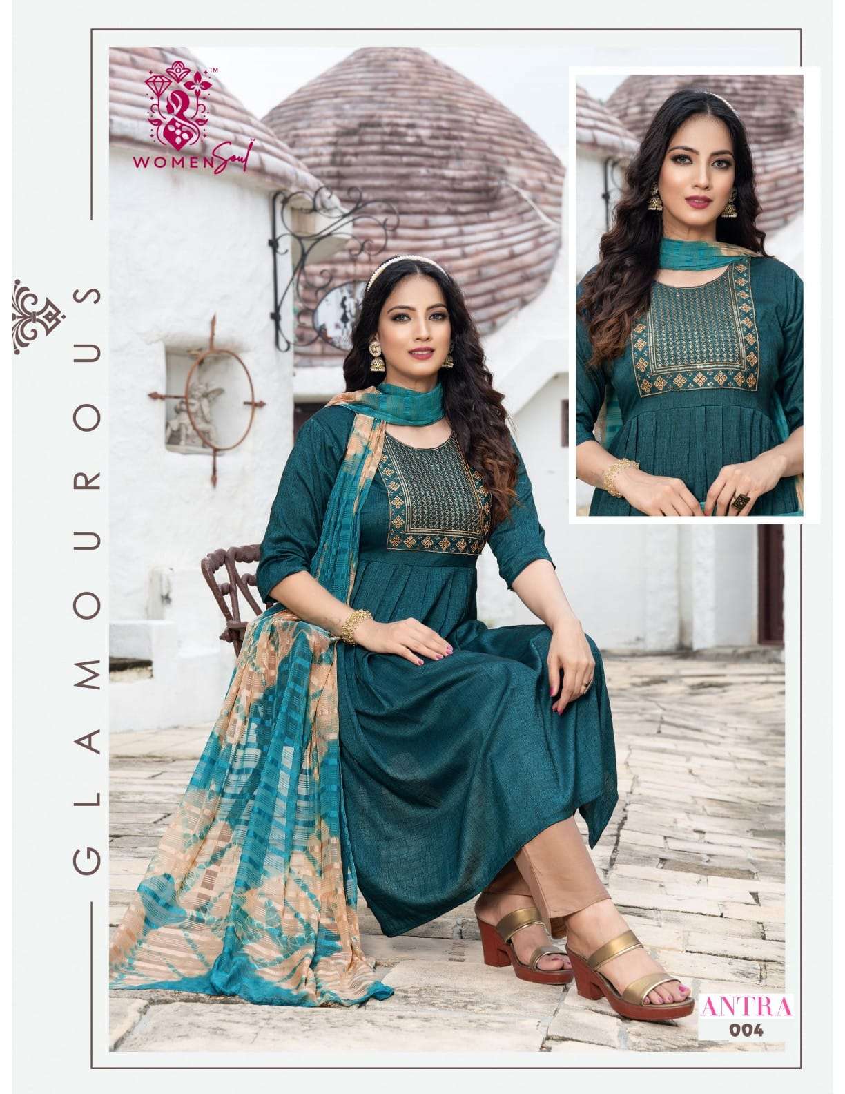 WOMAN SOUL PRESENTS AANTRA VOL-1 DESIGNER KURTIS CATALOG WHOLESALER AND EXPORTER 