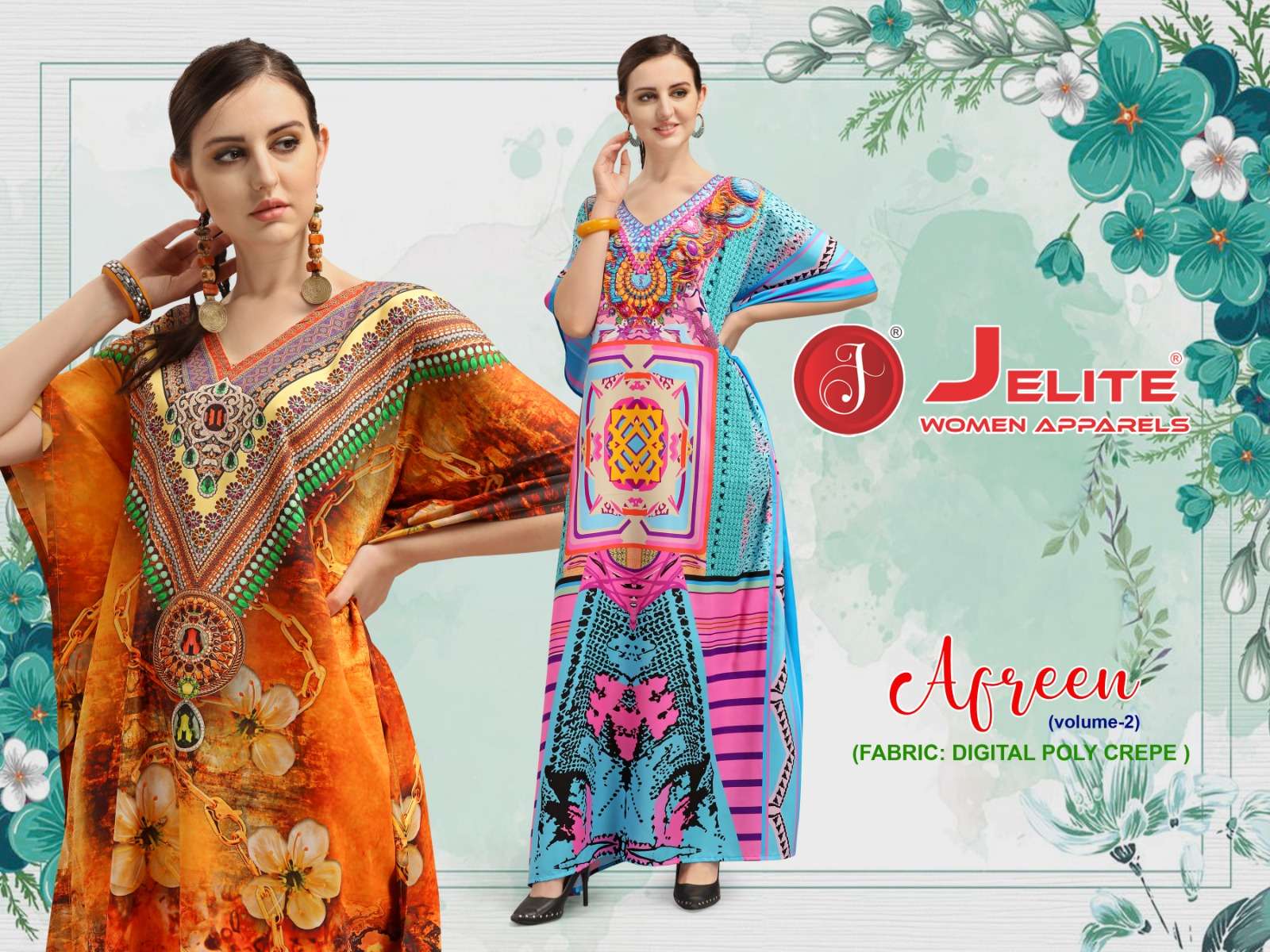 JISHA KAFTAN BY JELITE PRESENTS AFREEN VOLUME-2 FANCY KAFTAN CATALOG WHOLESALER AND EXPORTER 