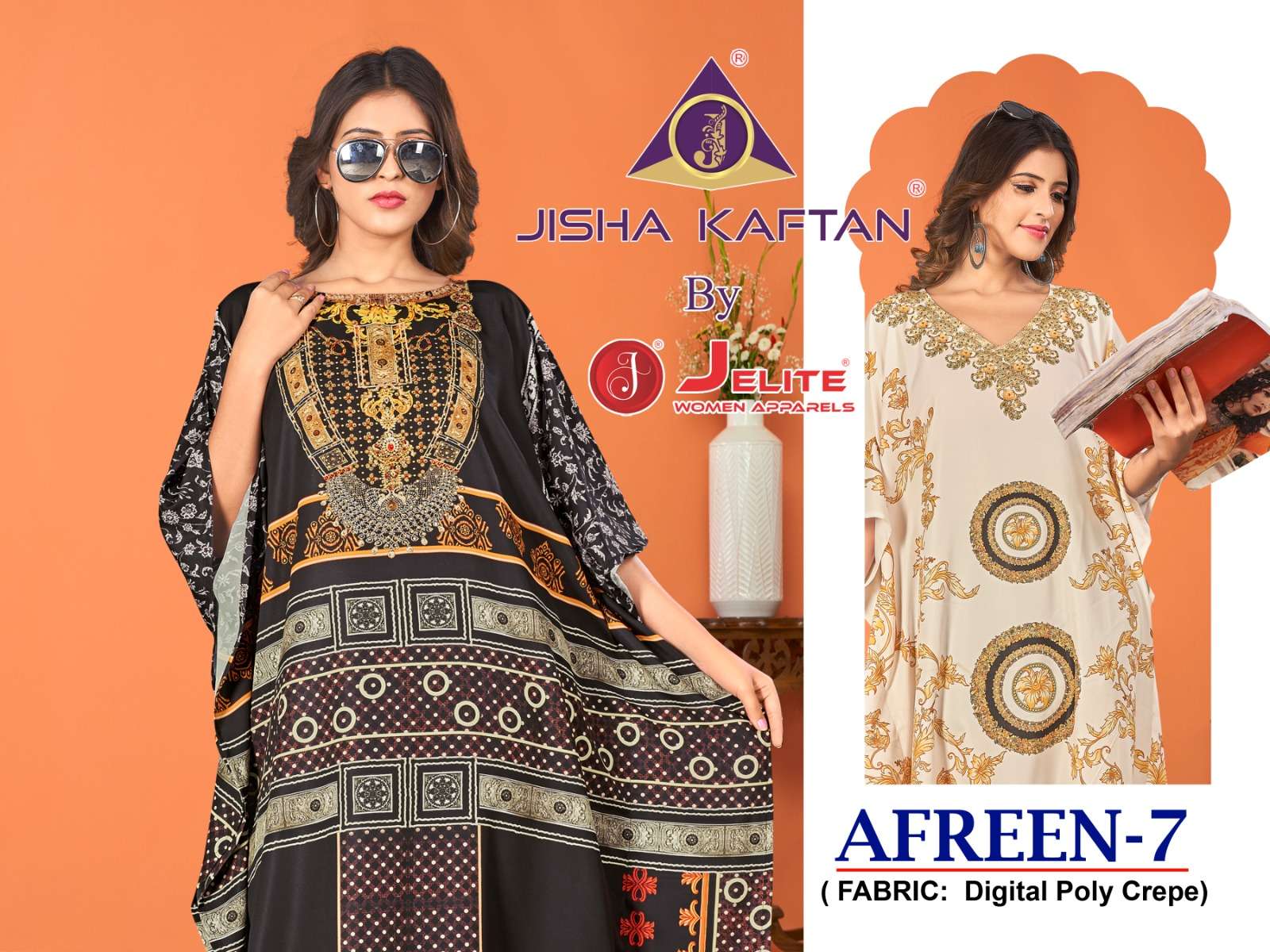 JISHA KAFTAN BY JELITE PRESENTS AFREEN VOLUME-7 FANCY KAFTAN CATALOG WHOLESALER AND EXPORTER 