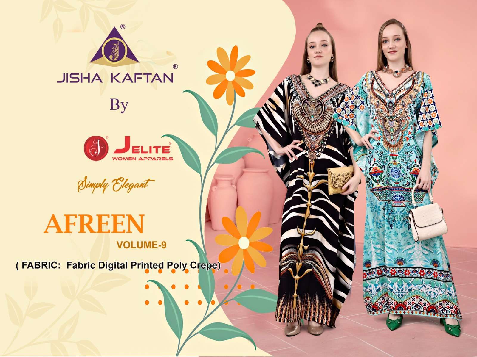 JISHA KAFTAN BY JELITE PRESENTS AFREEN VOLUME-9 FANCY KAFTAN CATALOG WHOLESALER AND EXPORTER 