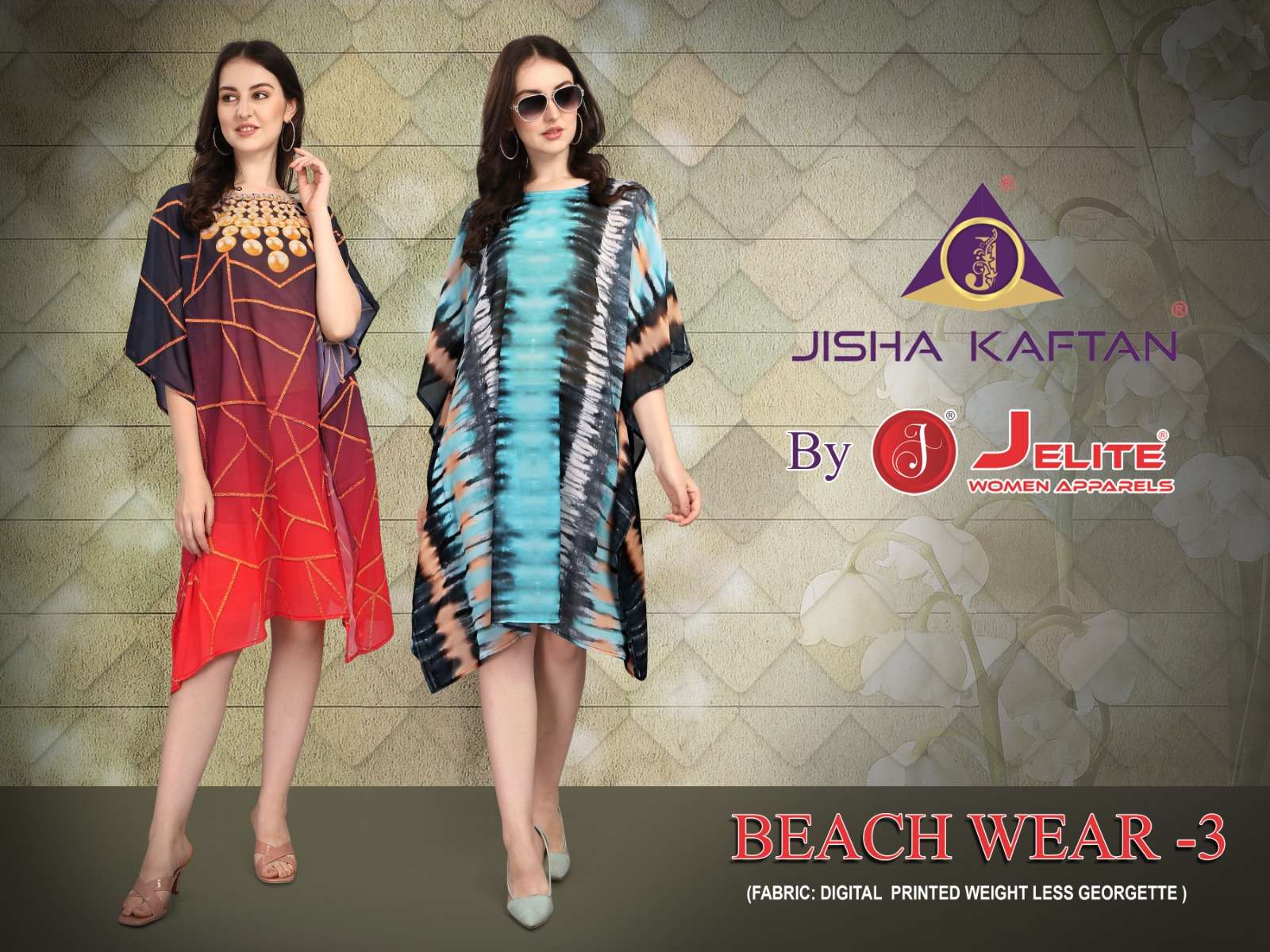 JISHA KAFTAN BY JELITE PRESENTS BEACHWEAR KAFTAN VOL-3 FANCY KAFTAN CATALOG WHOLESALER AND EXPORTER 