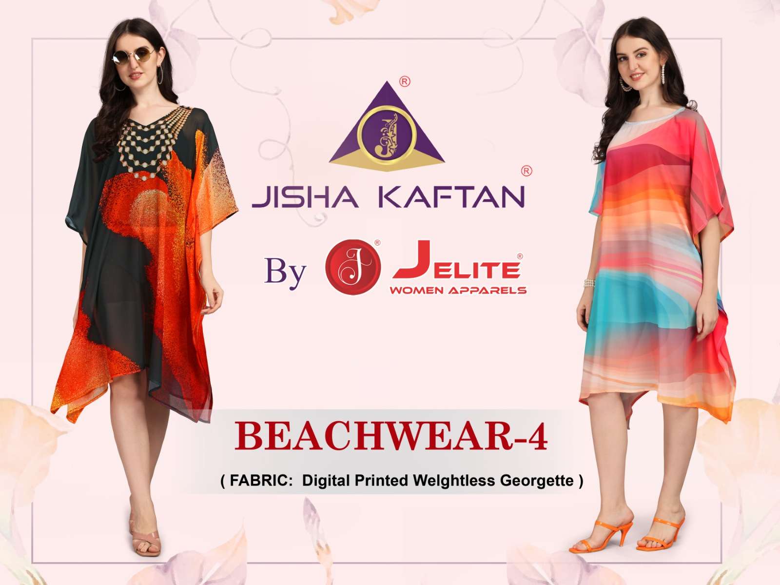 JISHA KAFTAN BY JELITE PRESENTS BEACHWEAR KAFTAN VOL-4 FANCY KAFTAN CATALOG WHOLESALER AND EXPORTER 