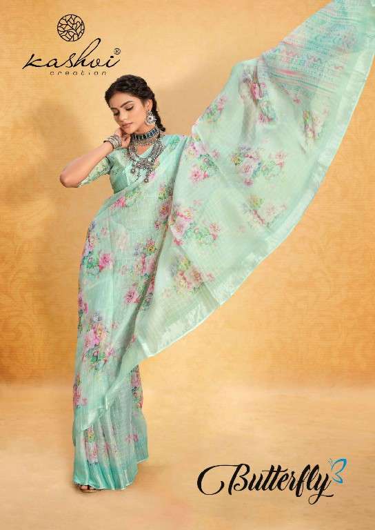 kashvi creation Presents butterfly unique style organza sarees Catalog Wholesaler And exporter 