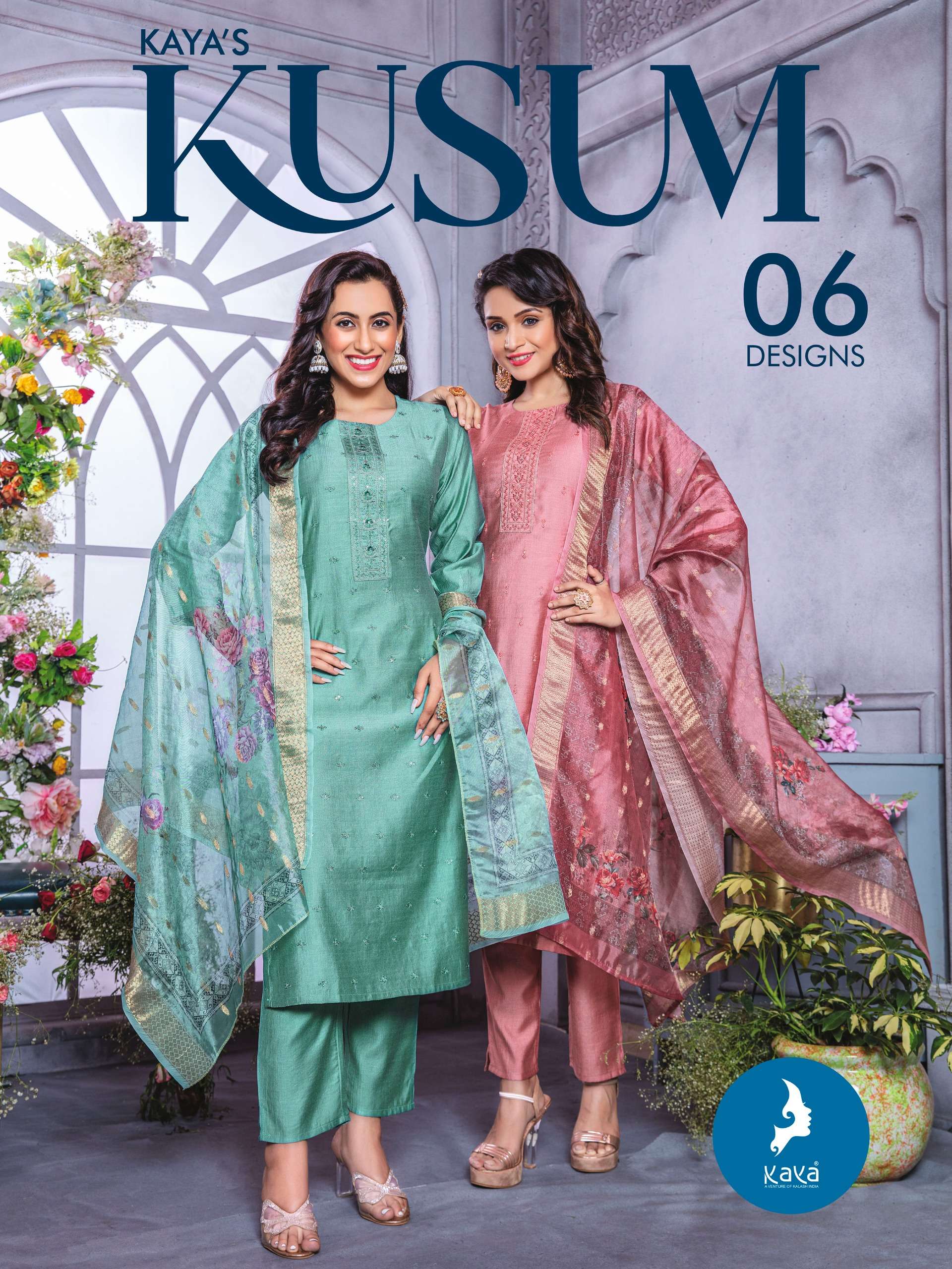 KAYA PRESENT KUSUM VICHITRA SILK READYMADE KURTIS CATALOG WHOLESALER AND EXPORTER IN SURAT 