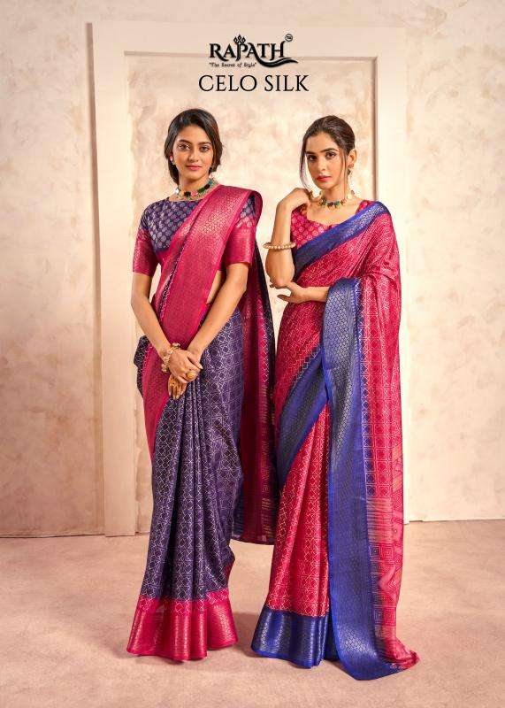 RAJPATH PRESENTS CELLO SILK FOIL PRINT JACQUARD DOLA SAREE COLLECTION CATALOG WHOLESALER AND EXPORTER 