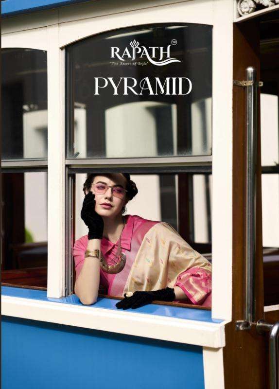 RAJPATH PRESENTS PYRAMID BEAUTIFUL WEAVING SOFT SILK JACQUARD WOMEN SAREES CATALOG WHOLESALER AND EXPORTER 