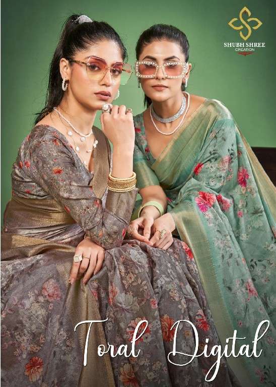 SHUBH SHREE CREATION PRESENTS TORAL DIGITAL DOLA SILK CASUAL WEAR LADIES SAREES CATALOG WHOLESALER AND EXPORTER 