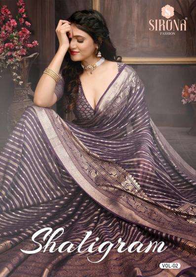 SIRONA FASHION PRESENTS SHALIGRAM VOL-2 DULL MOSS BRASSO UNIQUE SAREES CATALOG WHOLESALER AND EXPORTER IN SURAT